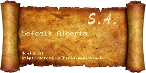 Sefcsik Alberta névjegykártya